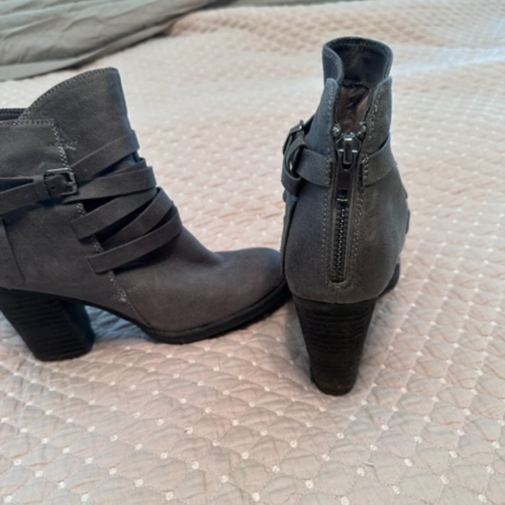 Grey Buckle Booties